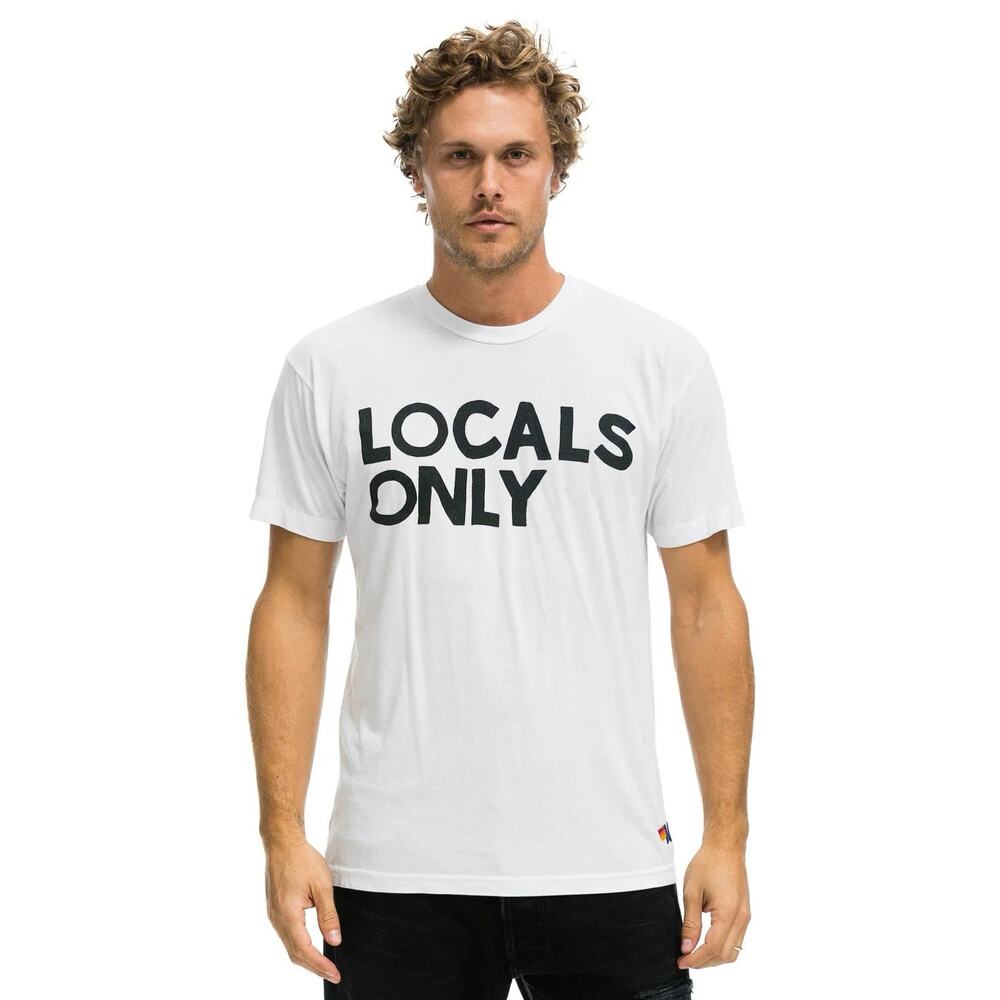 AVIATOR NATION AV Locals Only Tee Shirt T-Shirt White Unisex Size Large NEW - Picture 3 of 8